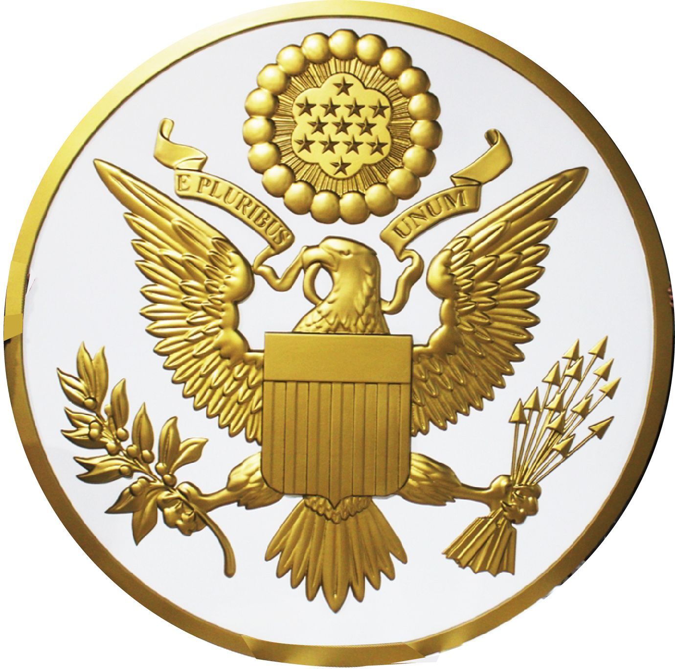 AP-1048- Eagle Emblem Plaque of the Great Seal  of the US, Gilded with 24KGold Leaf