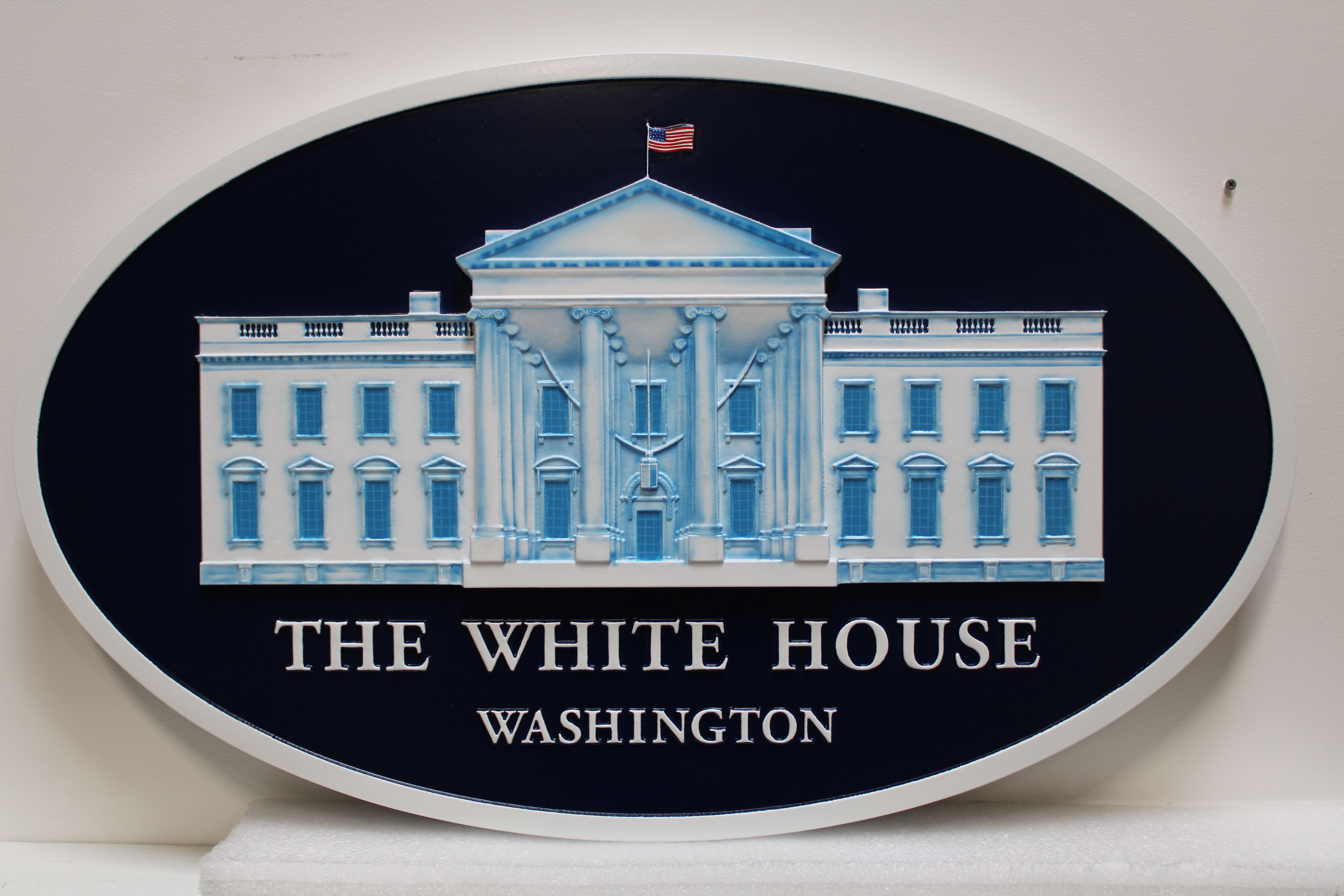 AP-1180-  Carved Plaque of the Seal of the White House, 3-D Artist Painted