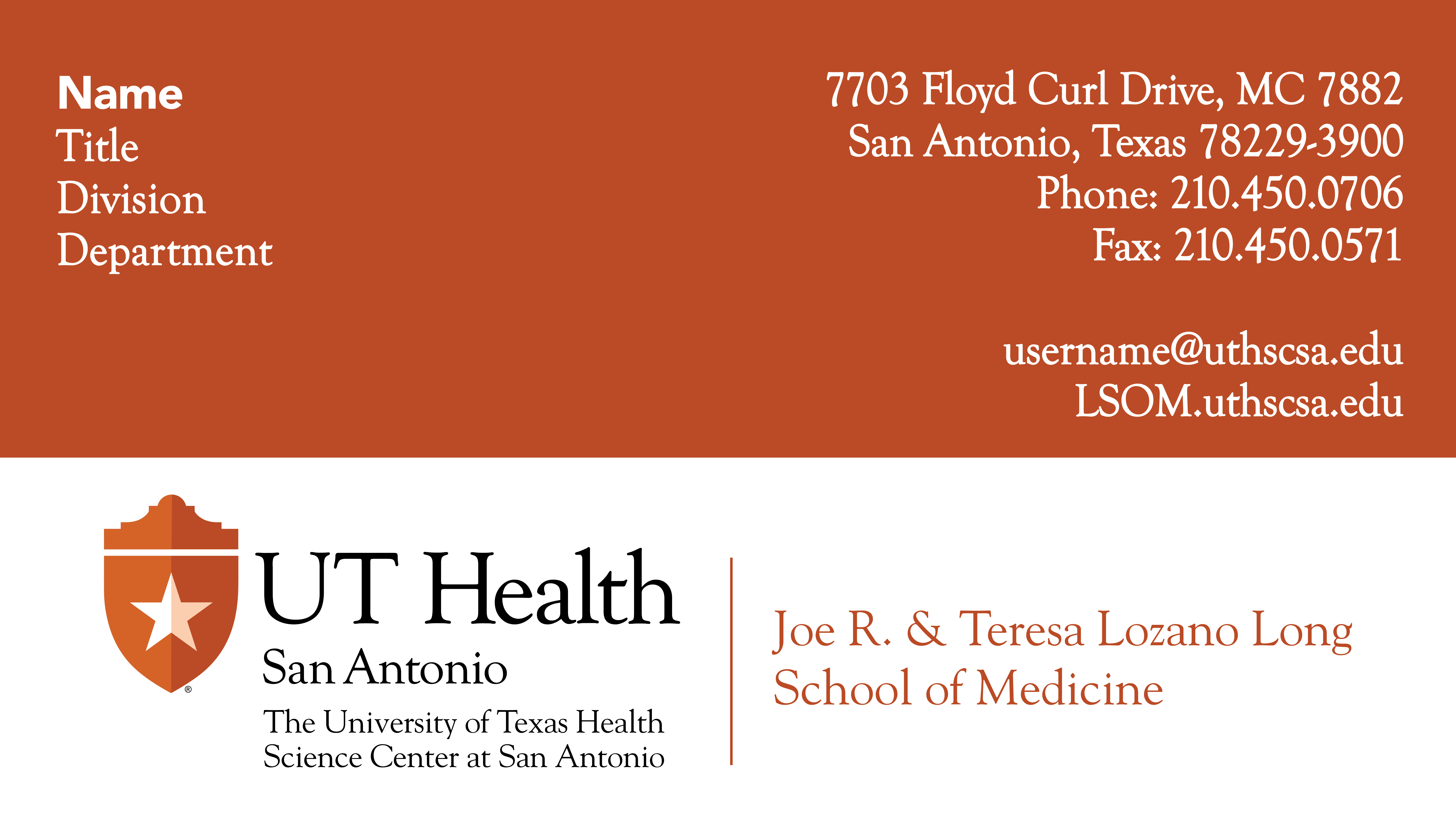 Long School of Medicine Business Card
