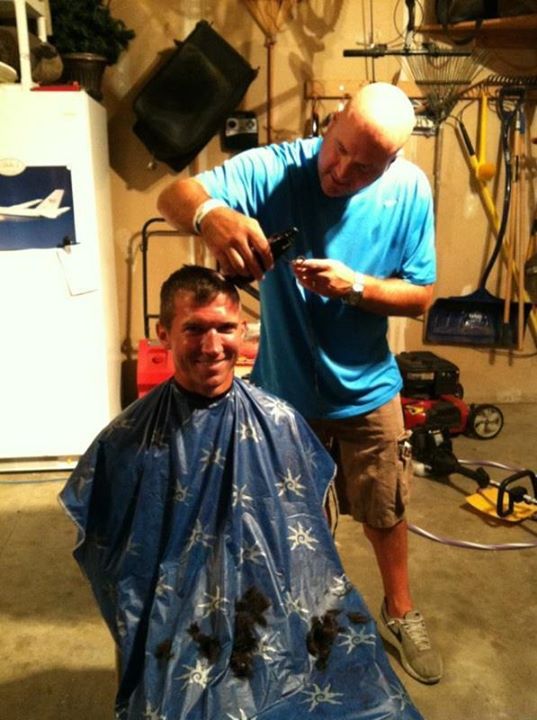 Another shaved head for Sammy, thanks Jon!