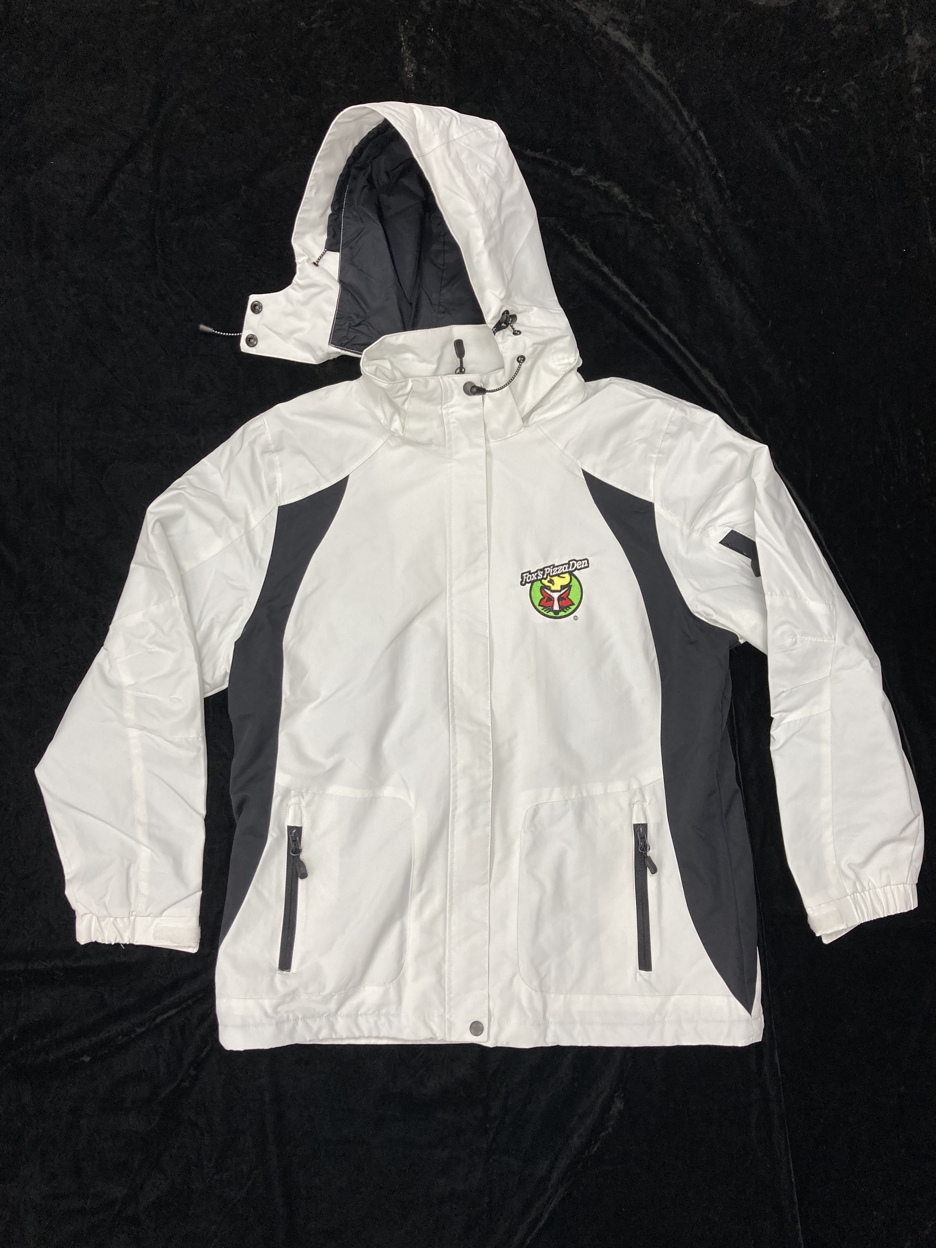 SALE Fox's Logo - LADIES Large White/Black Outdoor Full-Zip Jacket