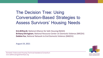 The Decision Tree: Using Conversation-Based Strategies to Assess Survivors’ Housing Needs