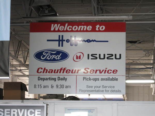 Custom Interior Aluminum Banner Sign for Auto Dealer Service Dept.