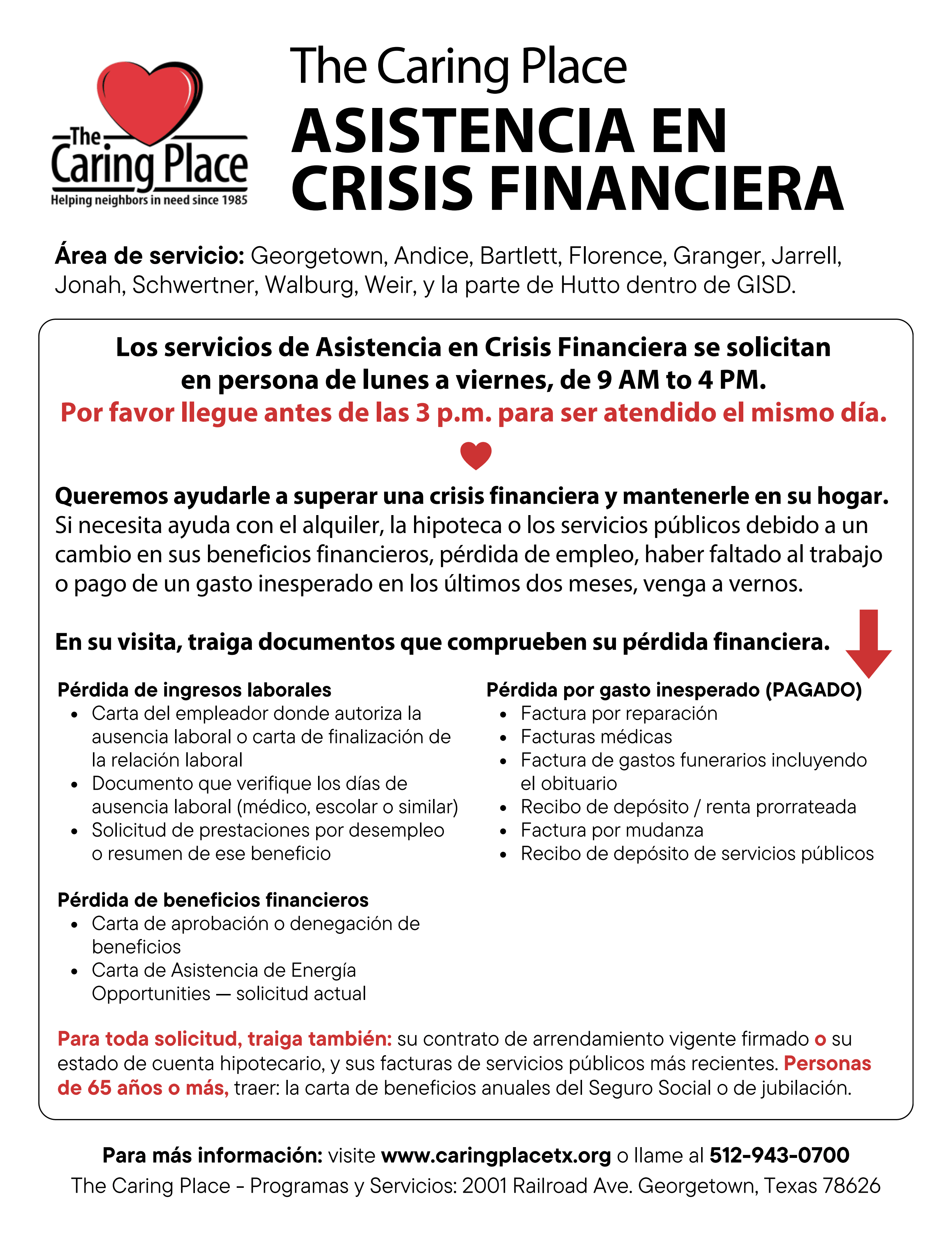  Financial Crisis Assistance - Bilingual Flyer 2026 - Low Color