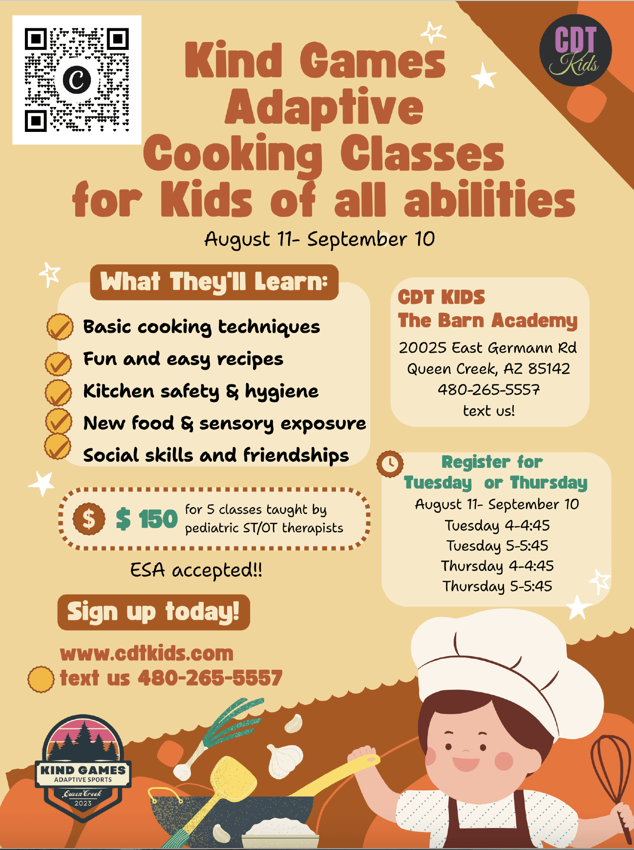 Adapted Cooking Registration