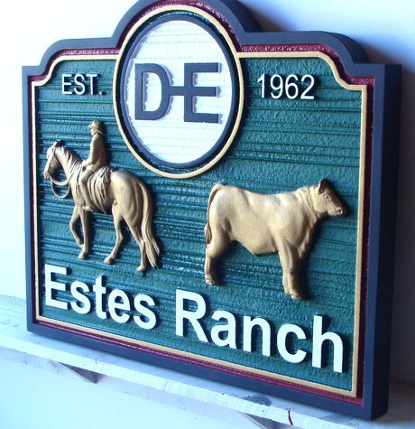 O24133 - 3-D Cattle Ranch Entrance Sign, Side View
