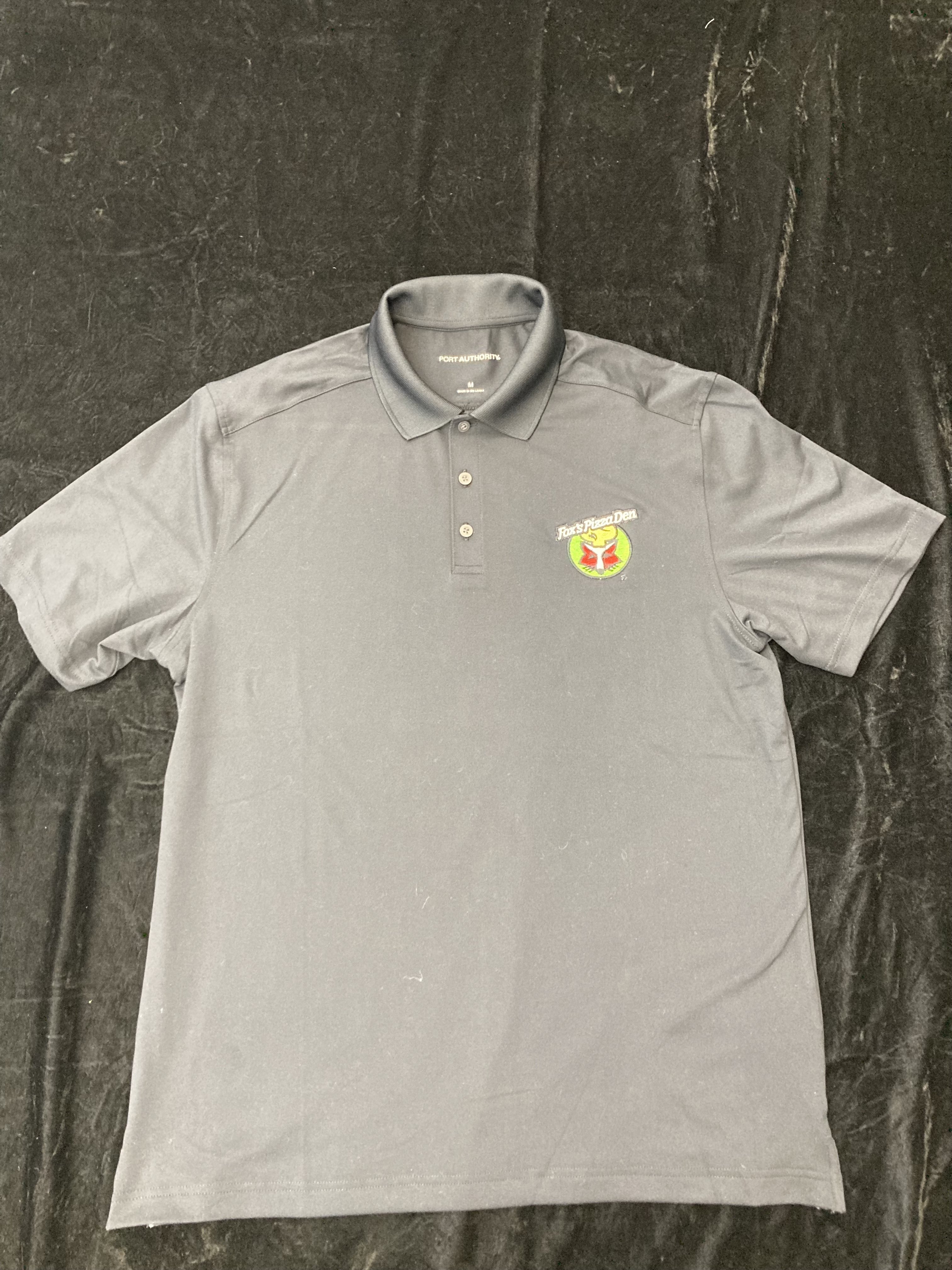 SALE Fox's Logo - Medium Black Moisture-Wicking Polo (Port Authority)