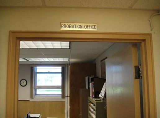 Probation office sign.