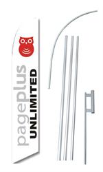 Page Plus Unlimited Swooper/Feather Flag + Pole + Ground Spike