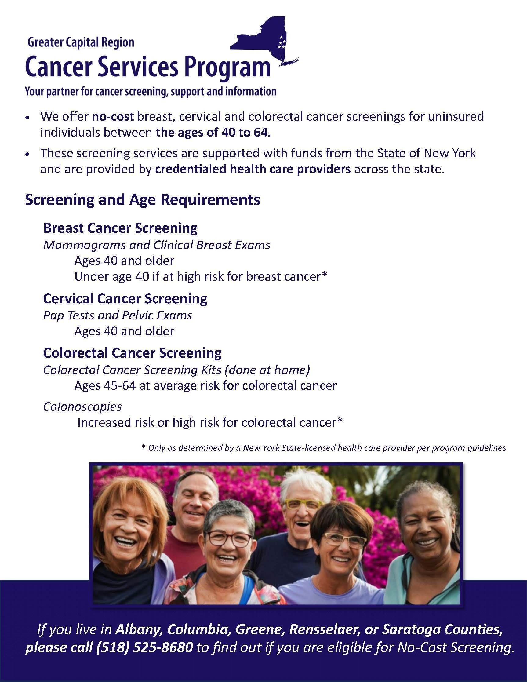 Free Cancer Screenings for the Uninsured