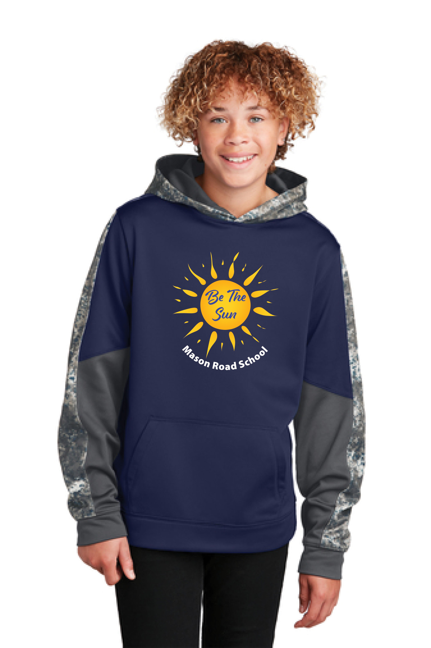 Sport-Tek® Youth Sport-Wick® Mineral Freeze Fleece Colorblock Hooded Pullover