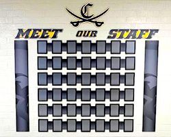 Descon Staff Displays use our magnetic seal EZ-Displays to hold 5"x7" sized photos of your team.