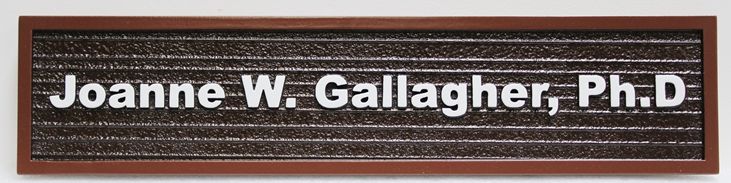 B11365 - Carve 2.5D and Sandblasted Wood Grain Door or Wall Personnel Name Sign