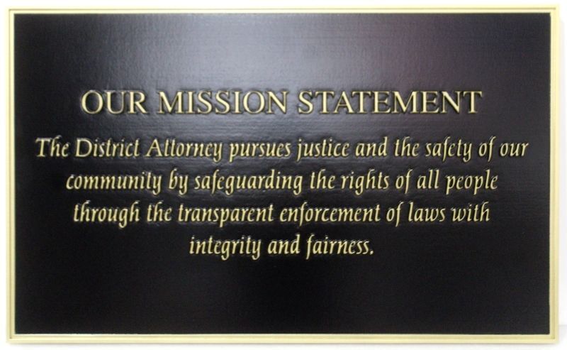 HP-1598 - Carved District Attorney Mission Statement Plaque in Bronze-Finish HDU
