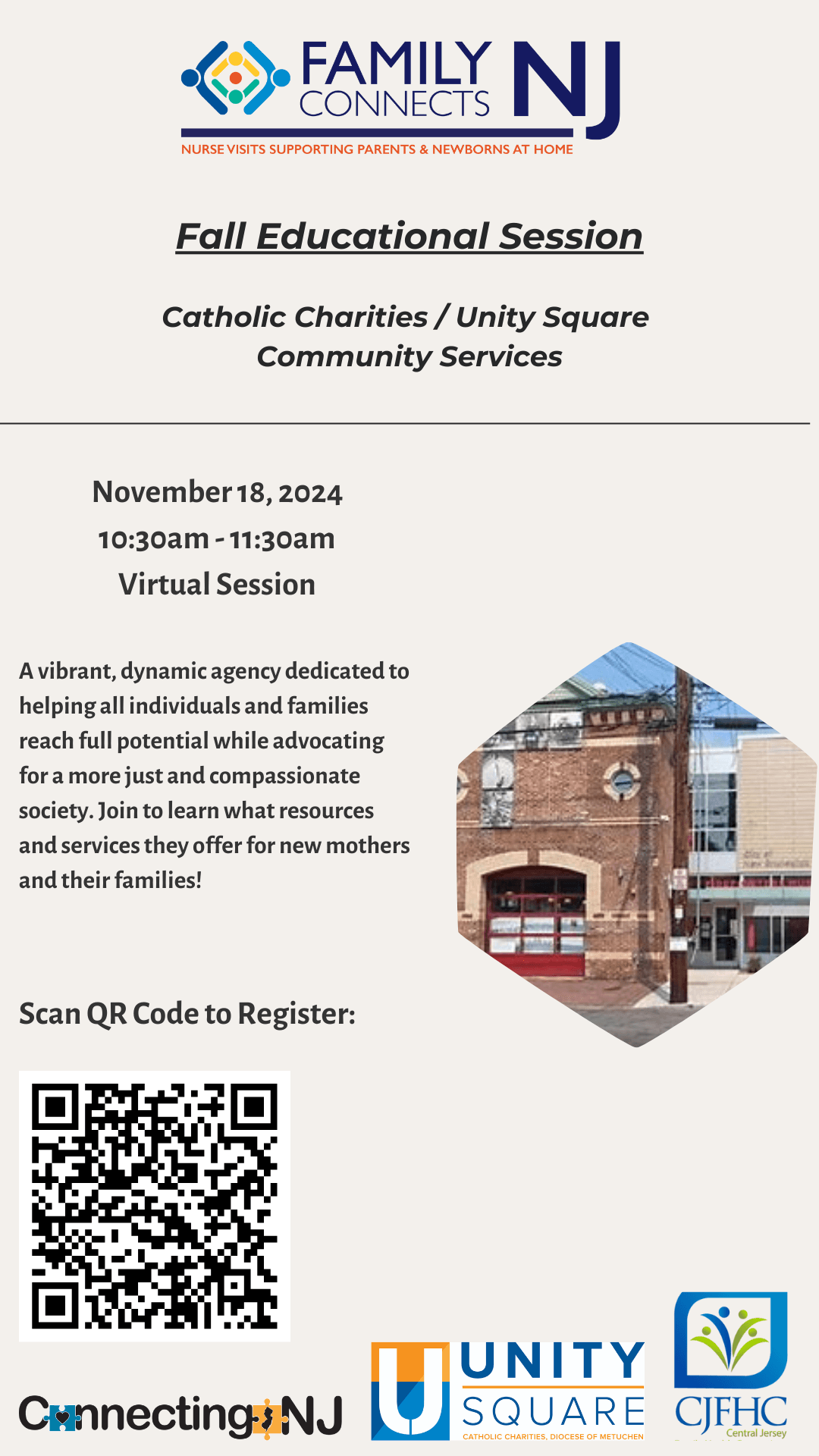 Connecting NJ’s Virtual Education Session: Catholic Charities & Unity Square Community Services