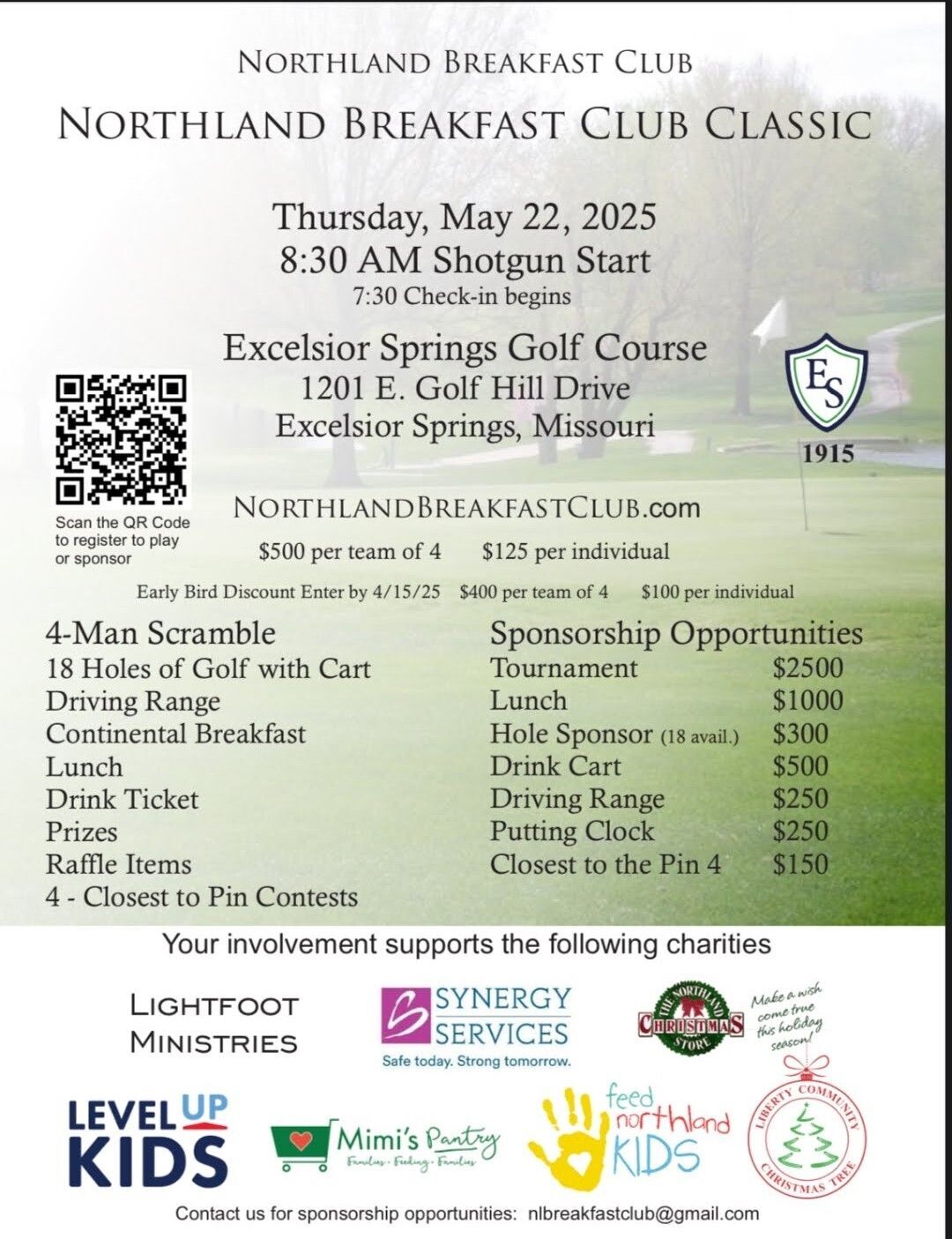 Join us for the Northland Breakfast Club's annual golf tournament supporting Feed Northland Kids! 