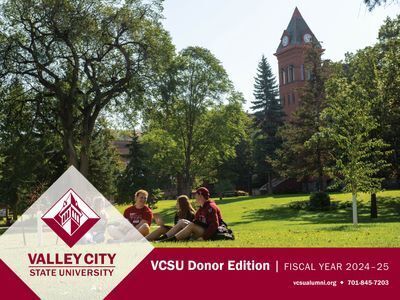 Cover Photo of the 2024-25 Donor Edition - front of VCSU campus