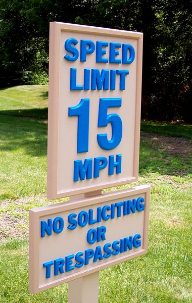 CNC ROUTED SIGN, SPEED LIMIT SIGN