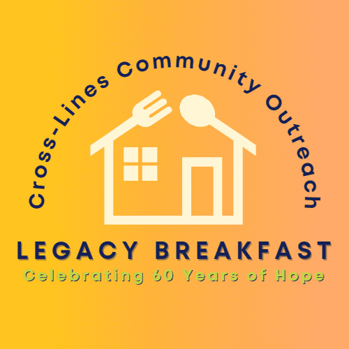 Legacy Breakfast Logo featuring illustration on a house and silverware. 