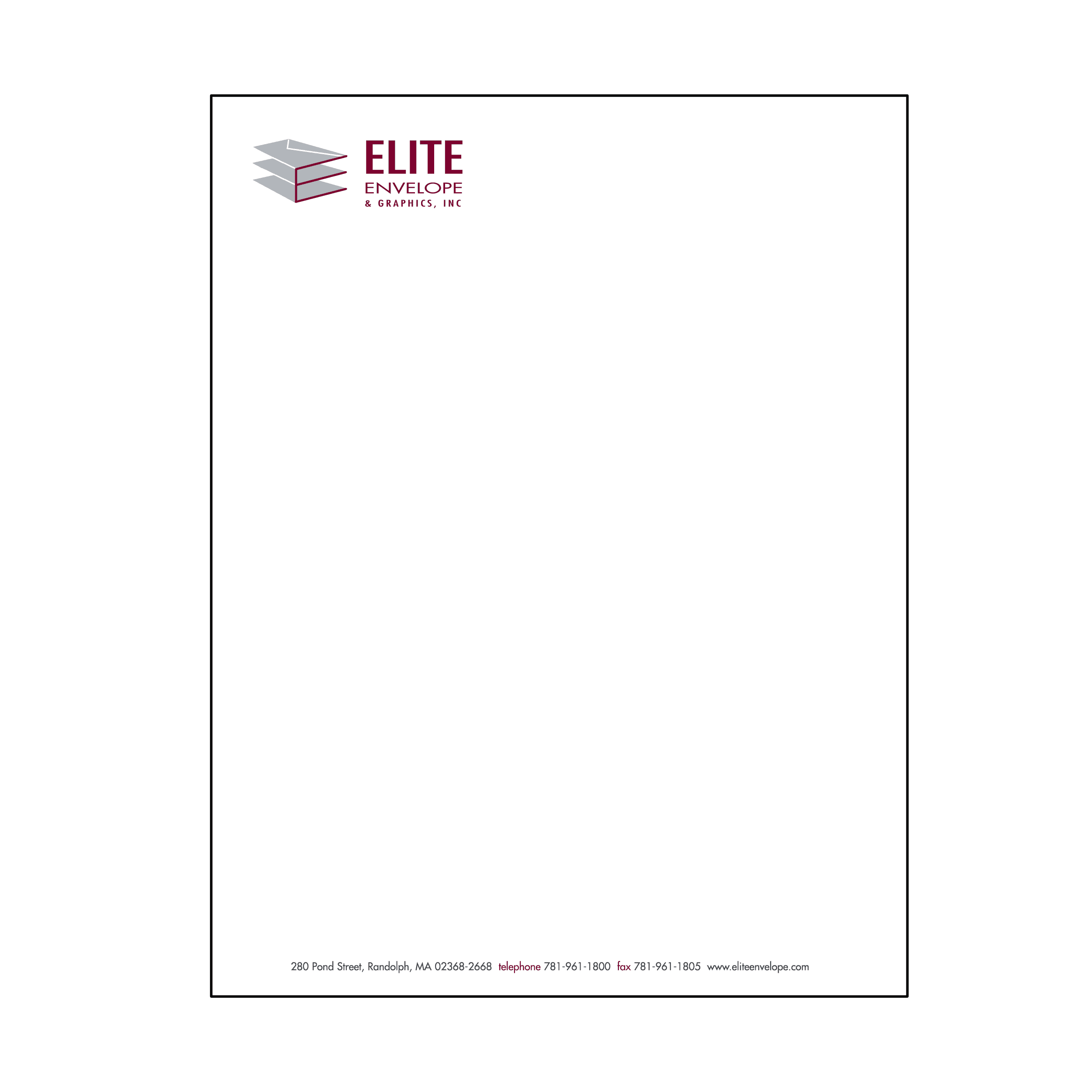 8 1/2 x 11 Two Color Letterhead