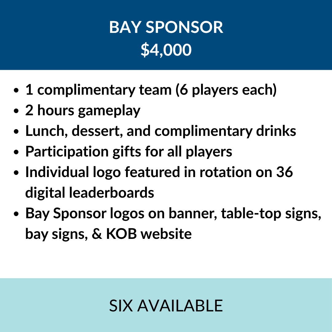  $4,000 Bay Sponsor (6 Available)