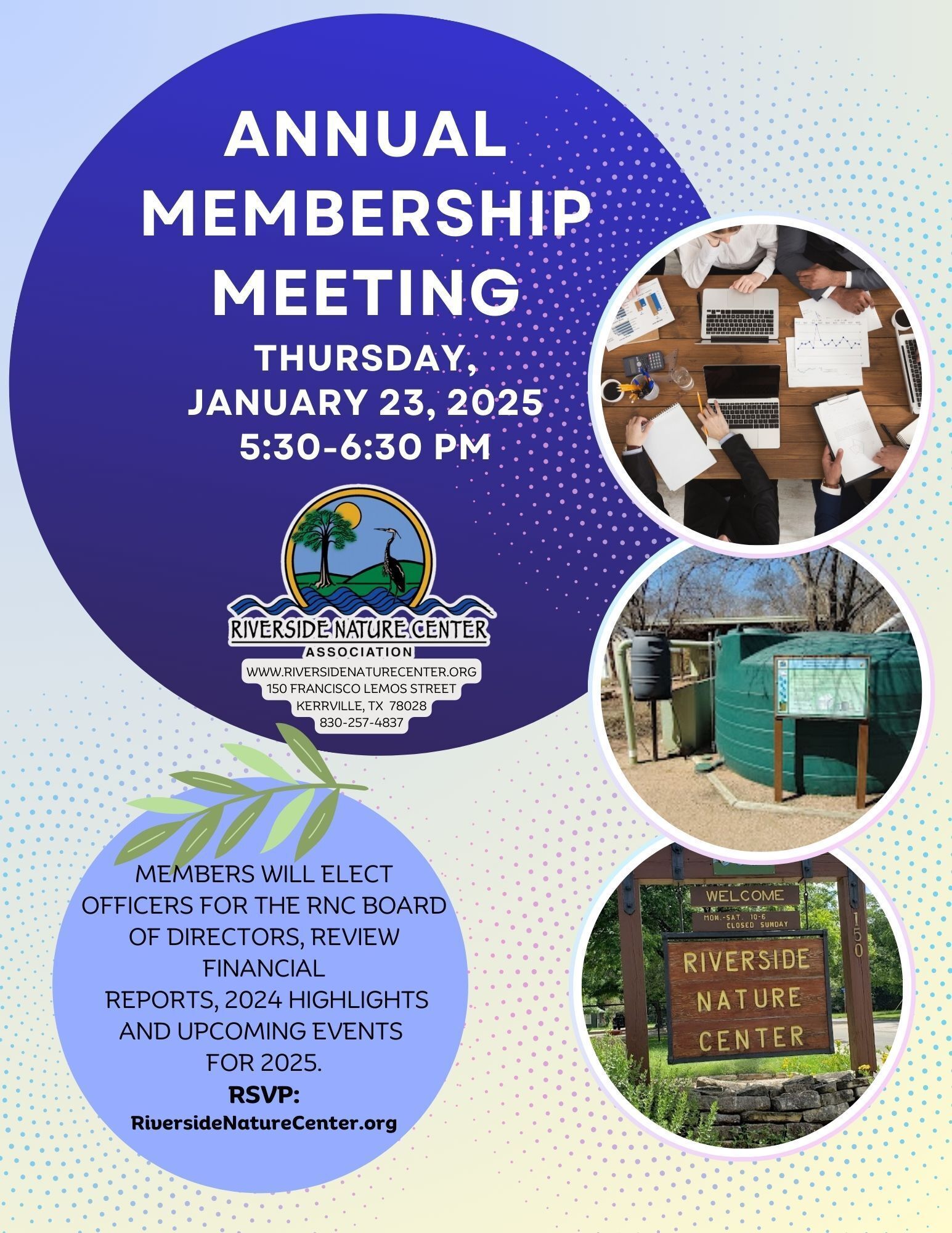 Riverside Nature Center, Kerrville, Nature lover, Membership Meeting