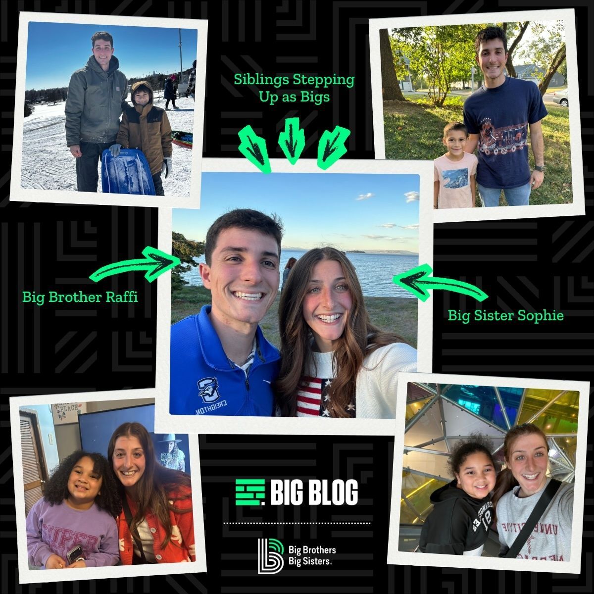 Siblings Raffi and Sophie with their community based Littles 