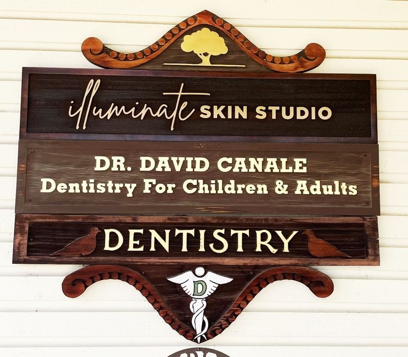 BA11527 - Carved Sign for "Dr. David Canale Dentistry"