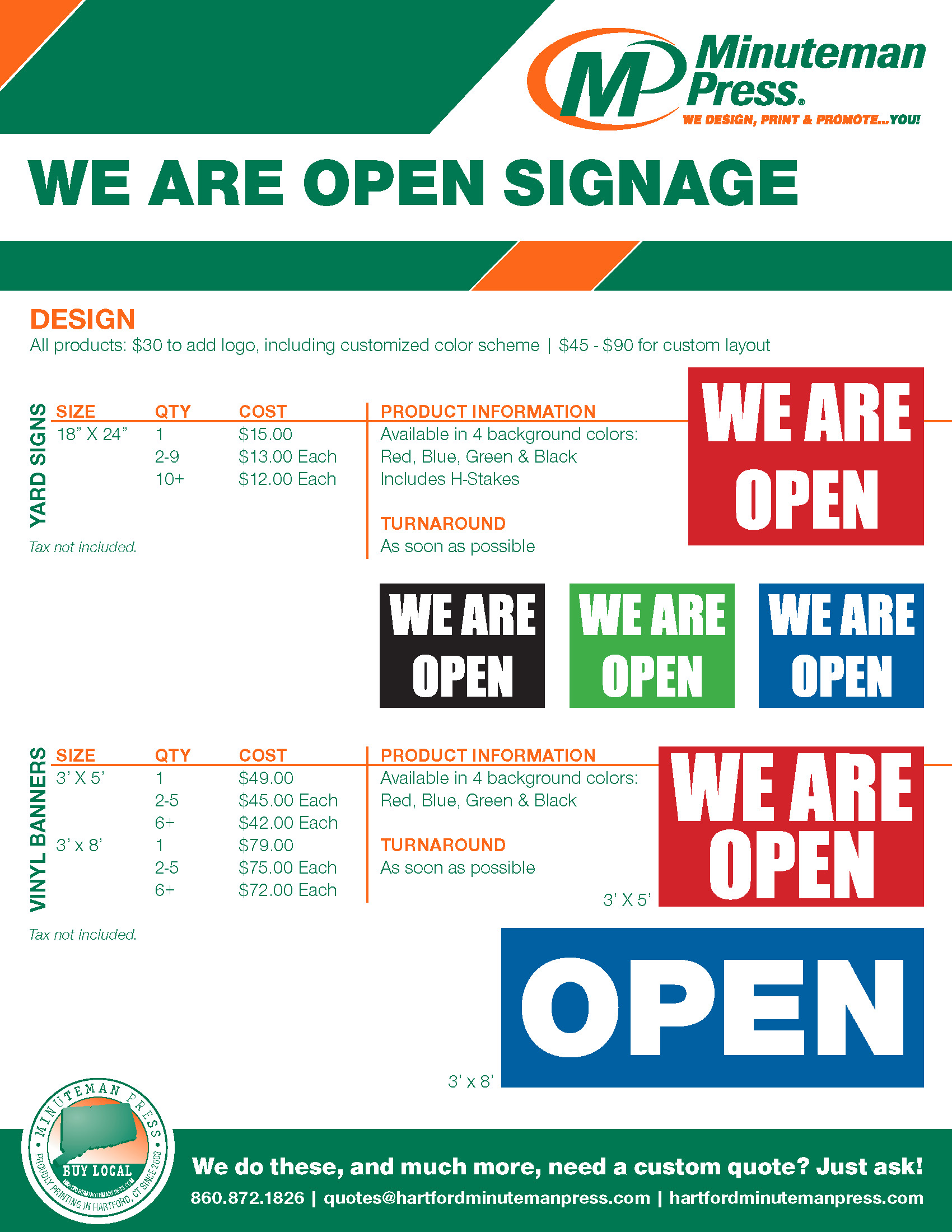 Open Banners 3'x8'