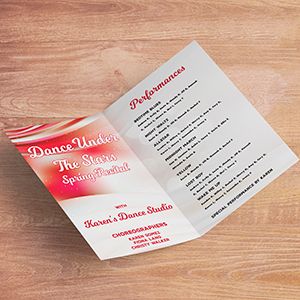 Request an estimate for printing event programs.