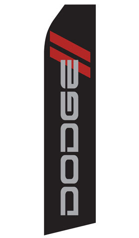 Black Dodge Logo Econo Stock Flag