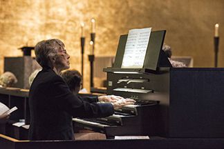 Sister Agatha shares her musical gifts at the organ during Mass and special celebrations