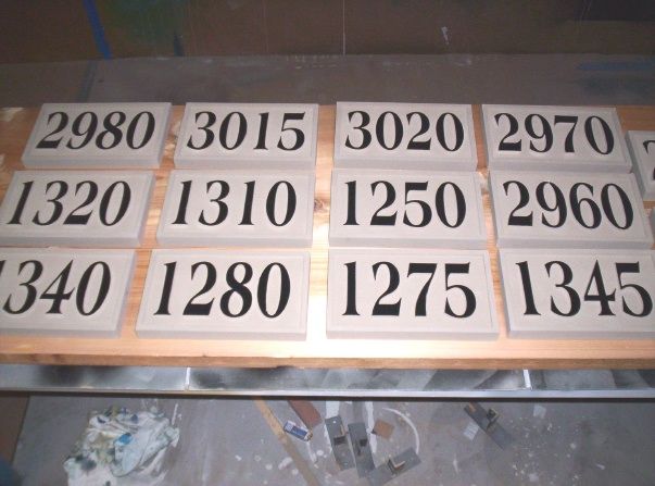 KA20865 - Carved HDU House or Commercial Building Address Numbers Mounted on Wood 
