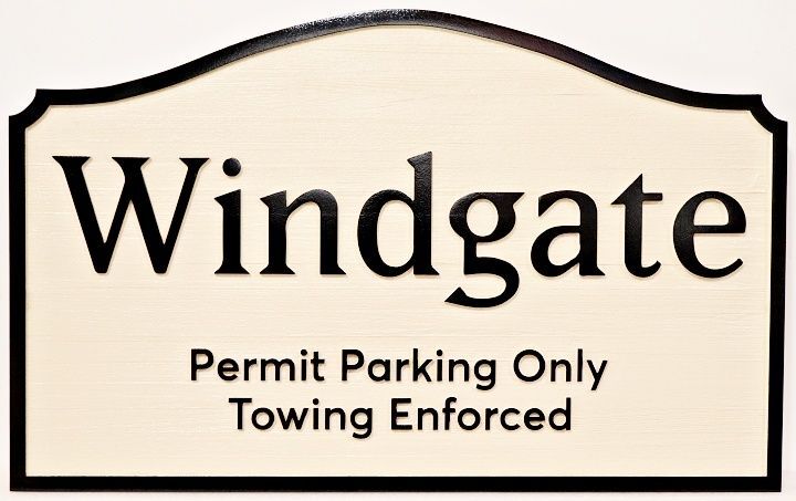 K20084A - Carved and Sandblasted HDU Sign for "Windgate"