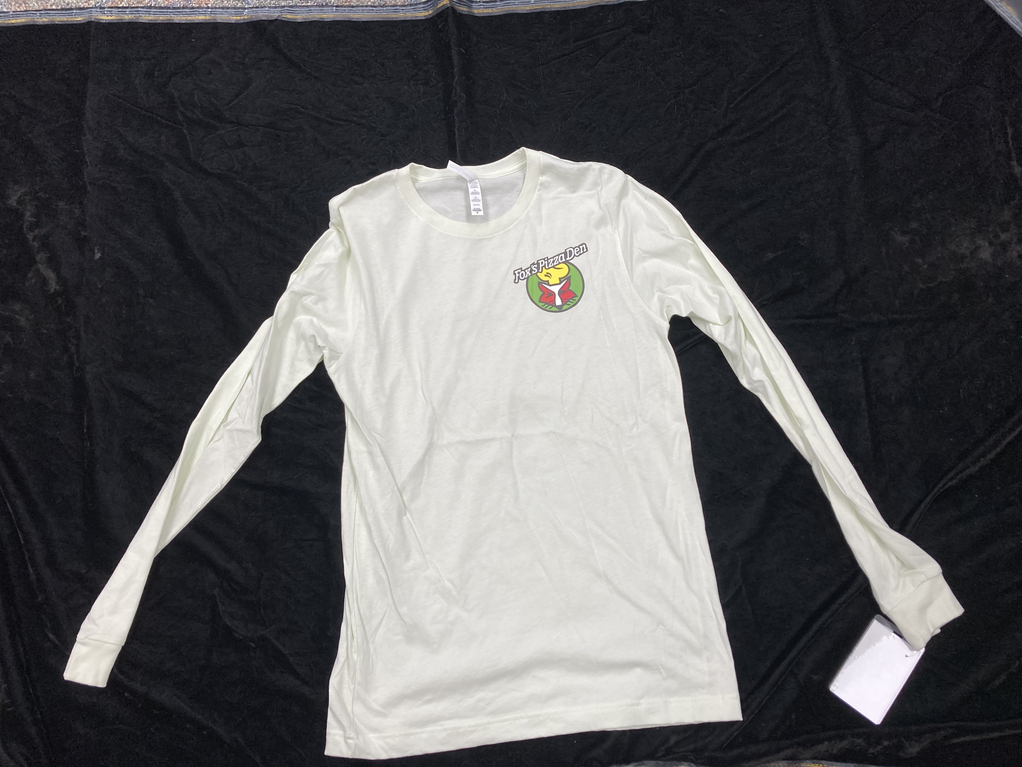 SALE Fox's Logo - Medium White Cotton Long Sleeve