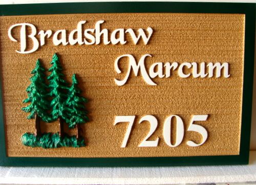 M22062 - 3-D Carved and Sandblasted HDU Cabin Sign with Fir Tree 
