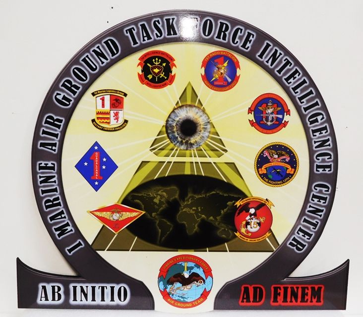 KP-2090 - Plaque for the  I Marine Air Ground Team Task Force Intelligence Center, 2D Printed Giclee on Sintra Board