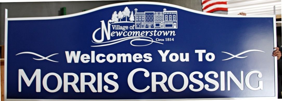 F15071 - Large Carved and Sandblasted Entrance Sign for Morris Crossing
