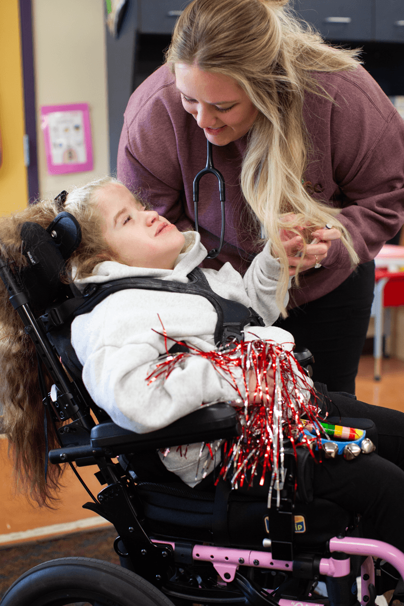 Nurse administering some medication