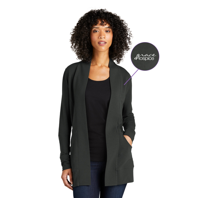 Port Authority® Women's Microterry Cardigan - LK825 - Charcoal
