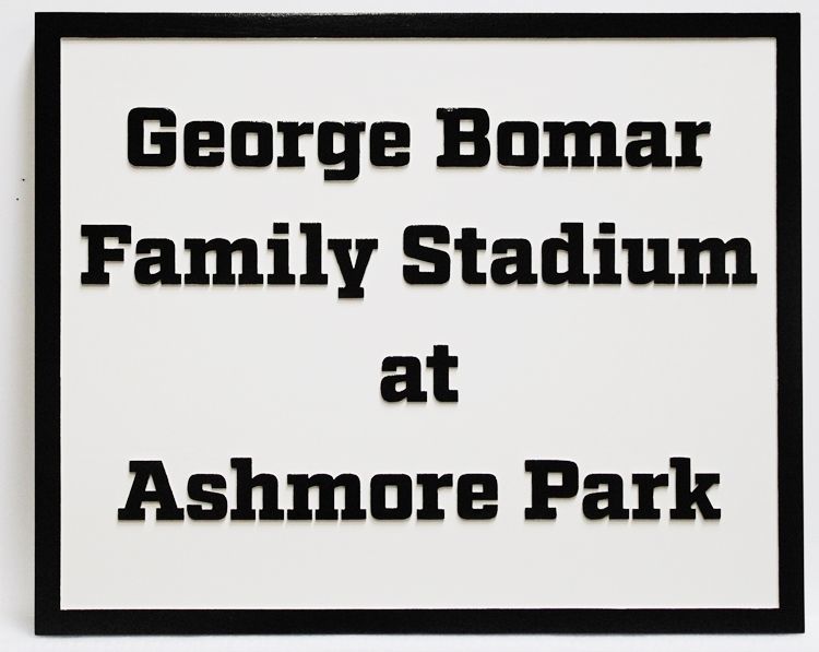 GA16549A -  2.5-D HDU Sign for the George Bomar Family Stadium at Ashmore Park