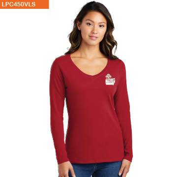 Port & Co™ Women's Long Sleeve Fan Favorite™ V-Neck Tee