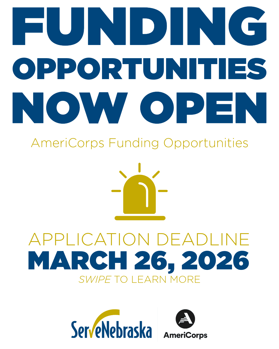 AmeriCorps Funding Deadline March 26