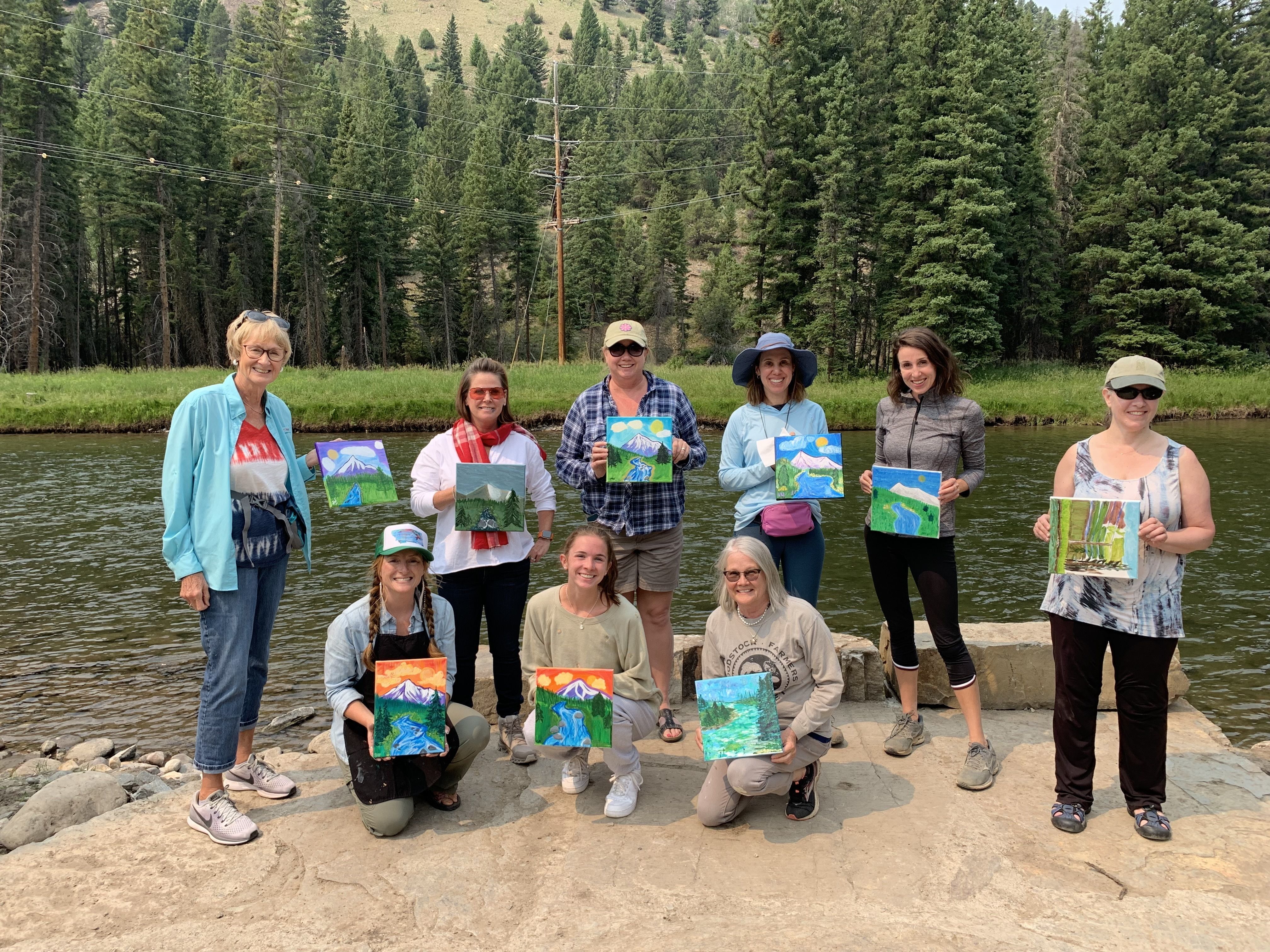 A Gallatin River Task Force painting at the river outreach event.