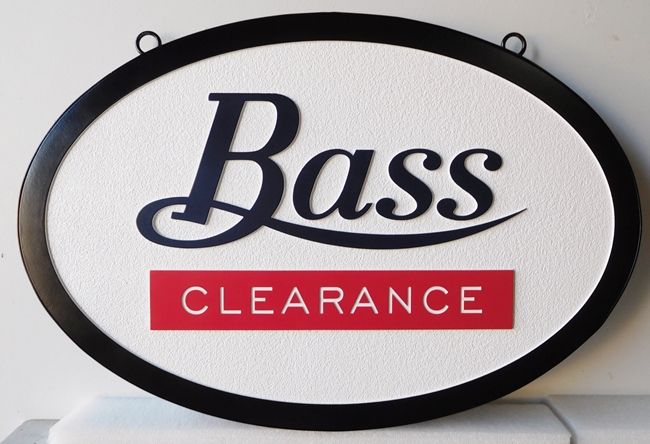 SA28446 - Carved and Sandblasted High Density Urethane (HDU) sign for the  "Bass Clearance" Store