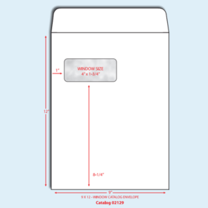 Item G912 - 9 X 12 Catalog/Open End Standard Window Envelope