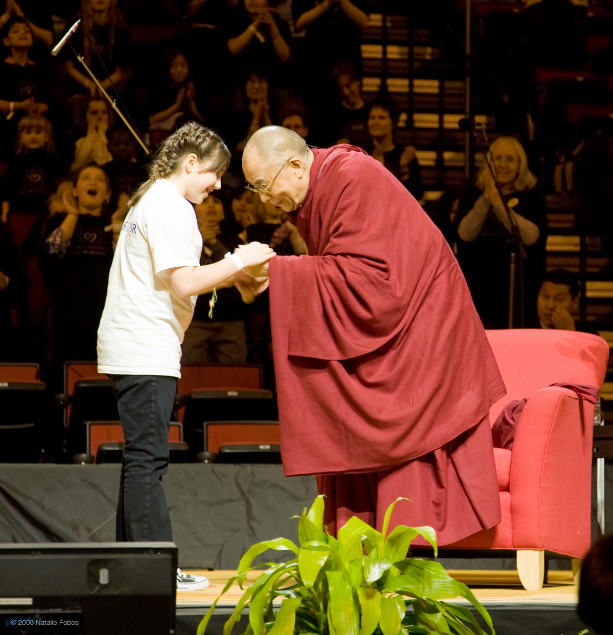 Jessica with His Holiness the Dalai Lama.