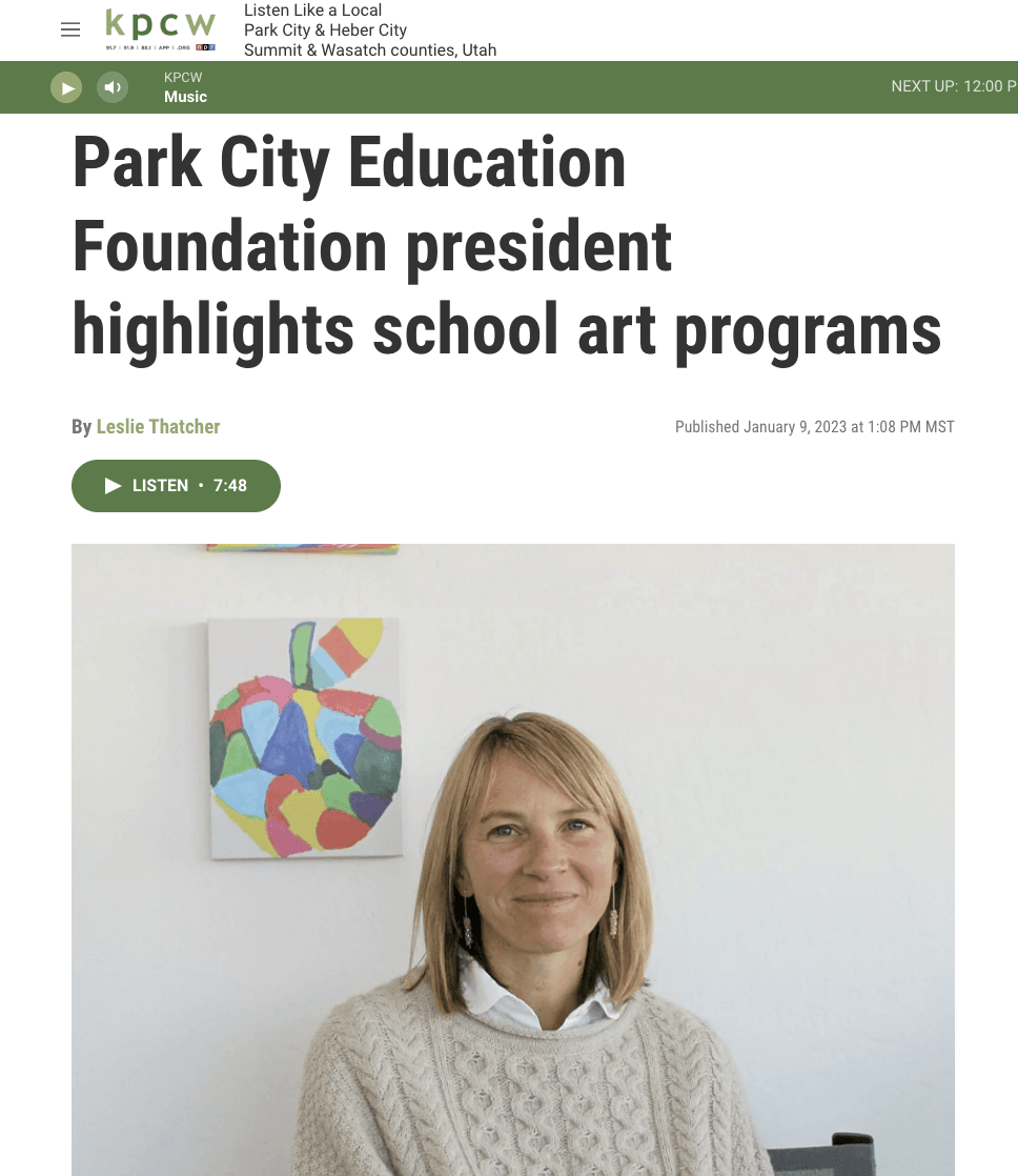 Park City Education Foundation President Highlights School Art Programs
