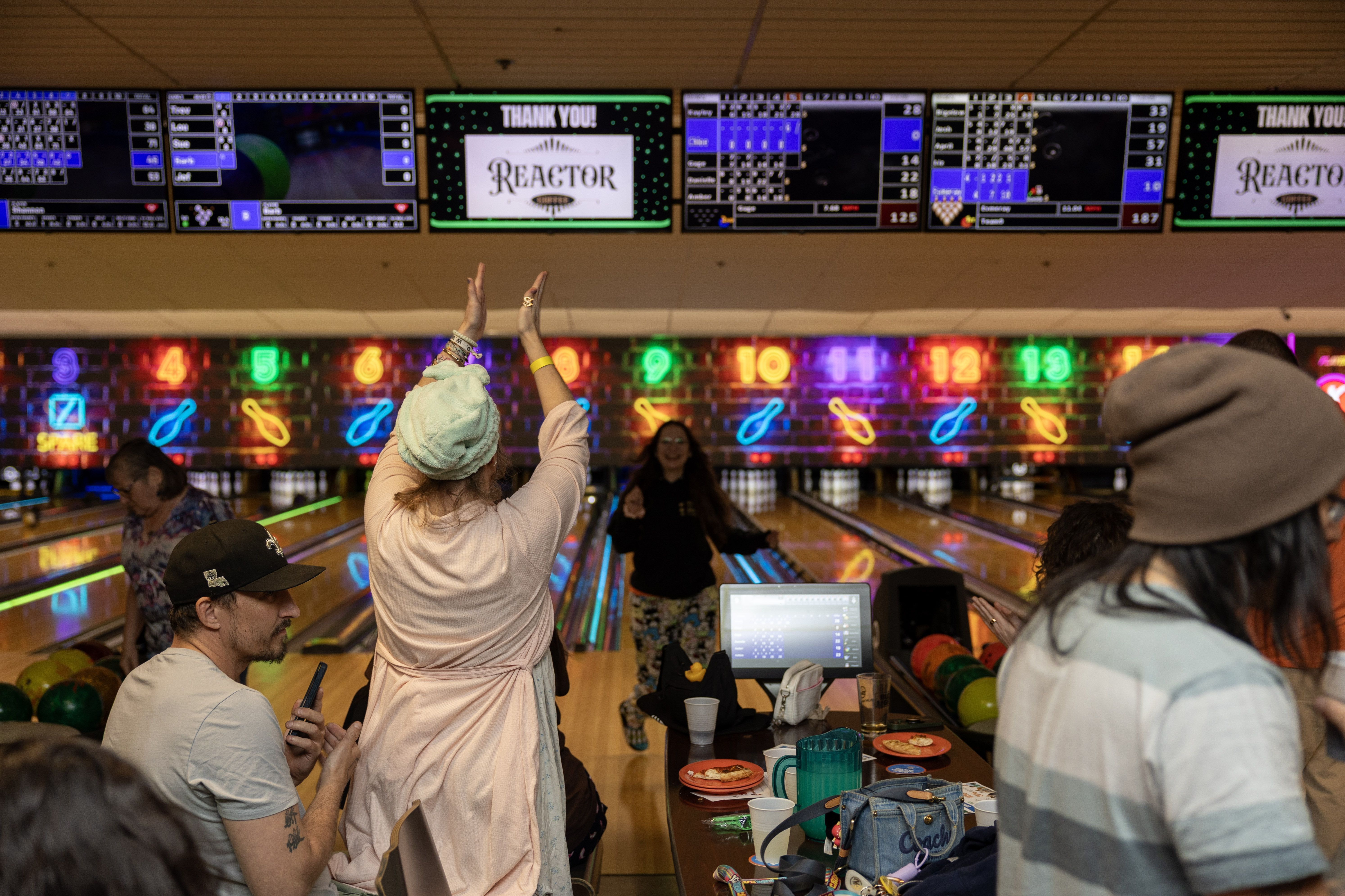 Bowlers in a bowling alley