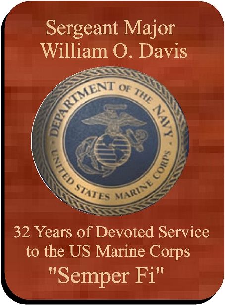 V31478  - Personalized Mahogany Marine Corps Service Plaque